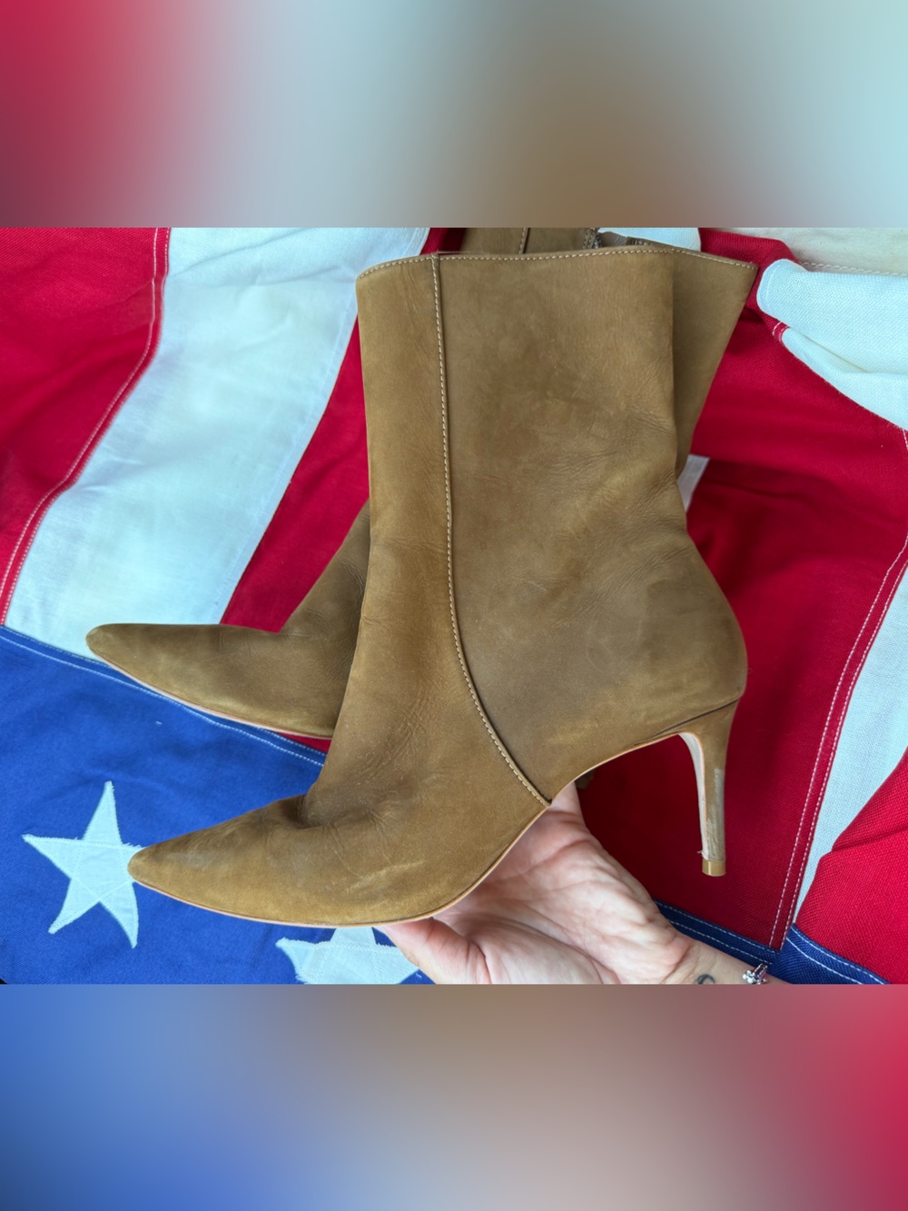 Schutz Mikki Women's Tan Leather Ankle Boots Size 9 Camel Brown Color